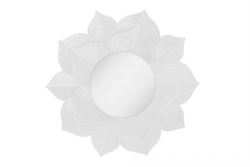 ES-184887 ESPELHO MDF VIDRO 90X2,5X90 FLOR DECAPÉ BRANCO