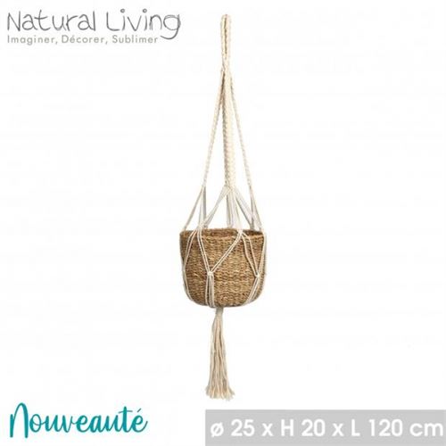 VASO ALGA MARINHA COM MACRAME 120CM