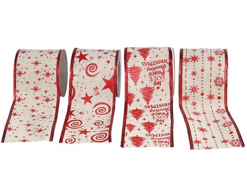 FITA TECIDO XMAS PINHEIRO  6,3X270CM 4SORT