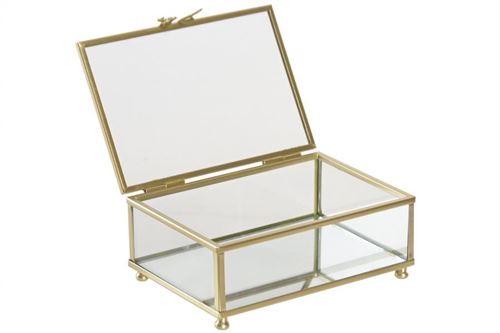 JO-227059 GUARDA JOIAS VIDRO MTL 15X11X6,5 LAÇO