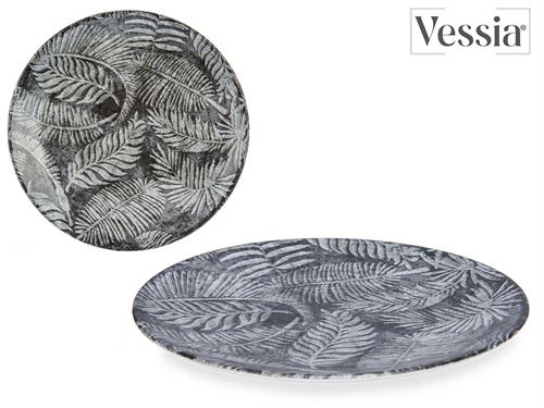 83773 PRATO PORCELANA SOBREMESA 20CM FOLHA