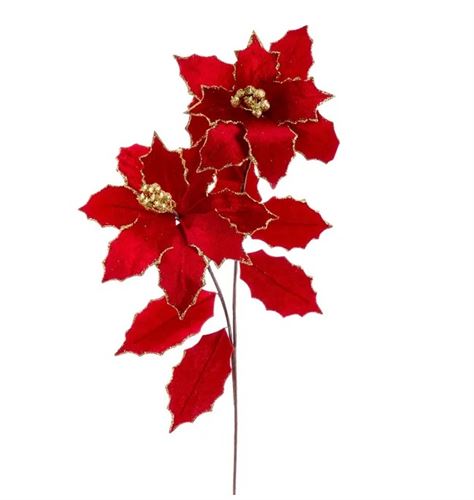 722059 RAMA 2 POINSÉTIA VELUDO VERMELHO 72 CM