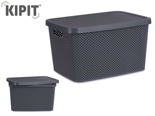 86649 CESTO ORG PL 19L C/TAMPA 39 x 28 x 22.5 CM