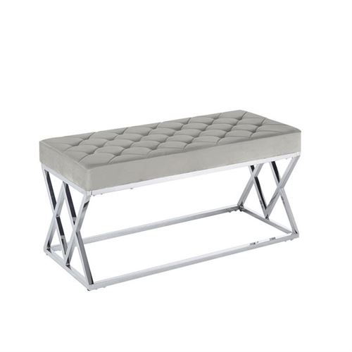 127229105 BANQUETA CINZA C/ INOX 97*44*46CM BBS-3