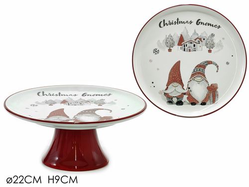 471551 PRATO BOLO C/PE CERAMICA GNOMO 22CM