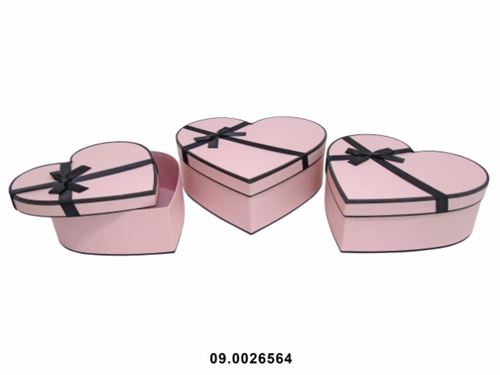 CAIXAS DE CARTAO CORACAO ROSA SET3