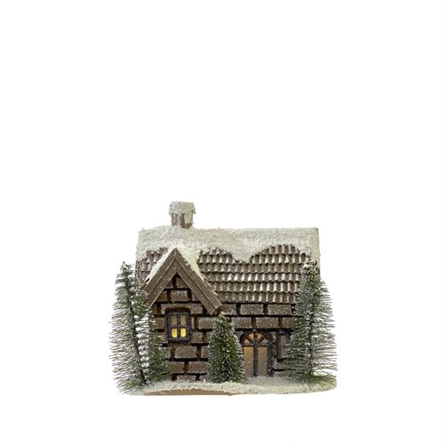 90136 CASA MADEIRA CARTAO COM LEDS  C 21,00 L 18,50 A 18,50