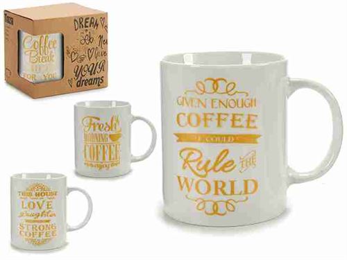 55846 CANECA COFFE DOURADA 4MOD SORT 7 X 9,5 X 11 cm