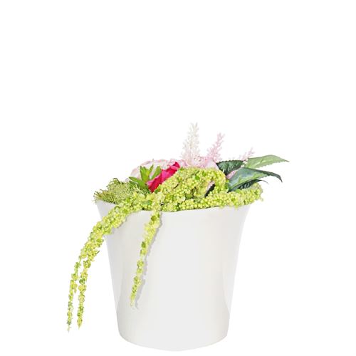 I91 VASO COROA BRANCO 17CM