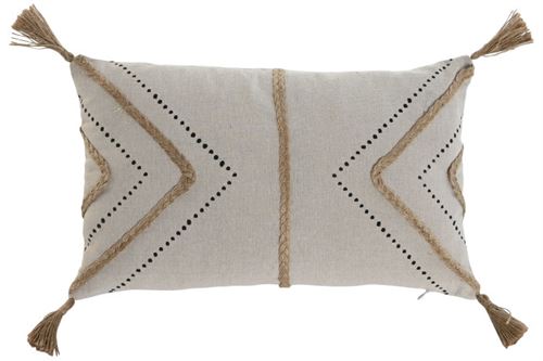 TX-213595 ALMOFADA POLIÉSTER ALGOD O 50X30CM 380 GR. BEGE