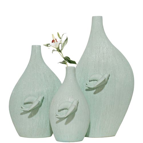 E135C- JARRA ANDORINHA VERDE-ÁGUA 40CM