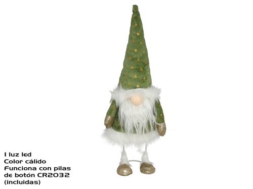 4570 PAI NATAL 1LED VERDE 16X10X39CM