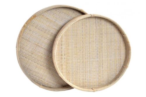 BANDEJA SET 2 RATTAN 50,5X46X5,5 DECORAØ O NATURAL