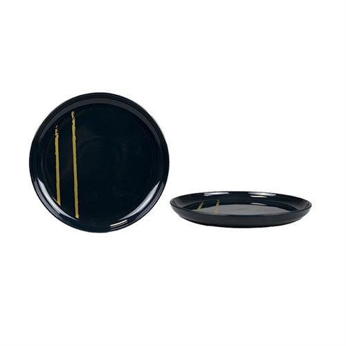 ASSIMA005 PRATO POSTRE MAGIC POLVO DORADO 20CM GRES