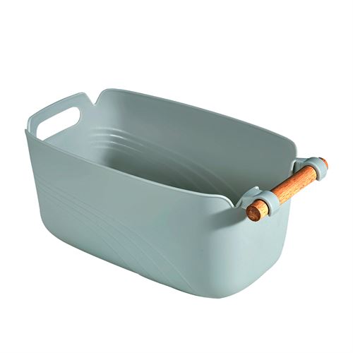 24292 CESTO PLASTICO ASA MADEIRA  31X18,2X15CM 24292
