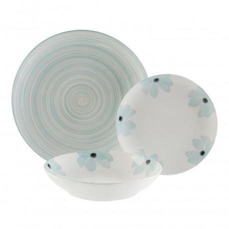 22120071 SERVIÇO CERAMICA 18PÇS FLORES AZUL