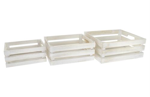 CAIXAS MADEIRA 35x25x15CM SET 3 