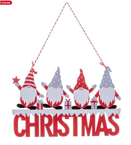 720673 PENDENTE PAI NATAL MADEIRA 22,50 X 14,50 X 1 CM