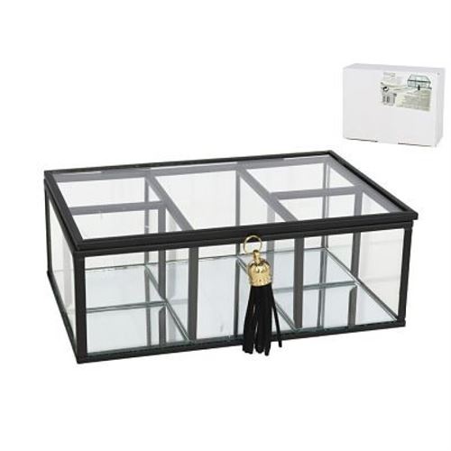 033662 CAIXA VIDRO/METAL 18X13X6,5 CM