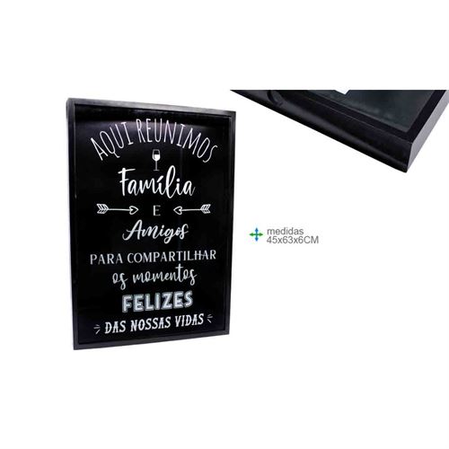 BD-74432 QUADRO ROLHAS MADEIRA/VIDRO 45X63X6CM