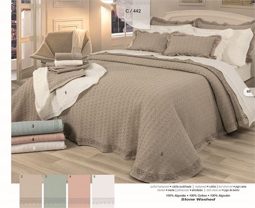 442 COLCHA 250 300GRS C/2 ALMOFADAS 250X270CM VARIAS CORES