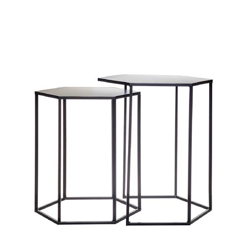 96678 CJTO. 2 MESAS HEXAGONAL - PRETO C 45,00 L 0,00 A 50,00