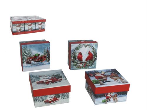 9462 CAIXA PRESENTE QUADRADA NEVE 9,5X9,5X5,5CM