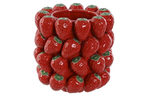 JR-212869 JARRO CERÁMICA 23X23X23CM VERMELHO