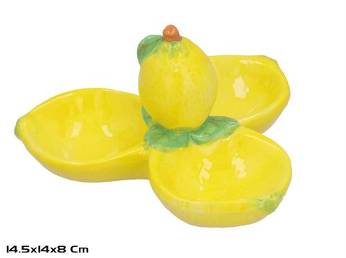 575124 PRATO DE APERITIVO TRI LIMÃO 14,5X14X8CM