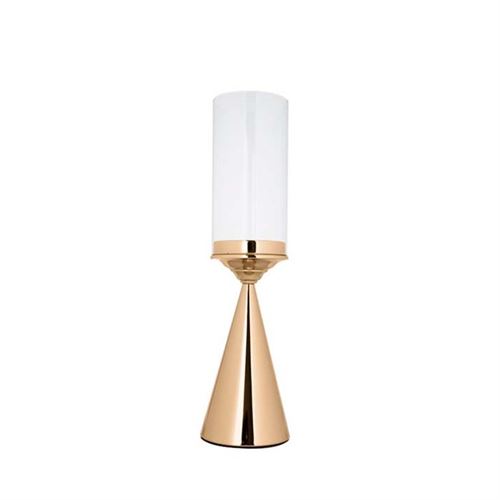 5606473291898 CASTIÇAL DOURADO METAL E VIDRO 11X45CM 10355