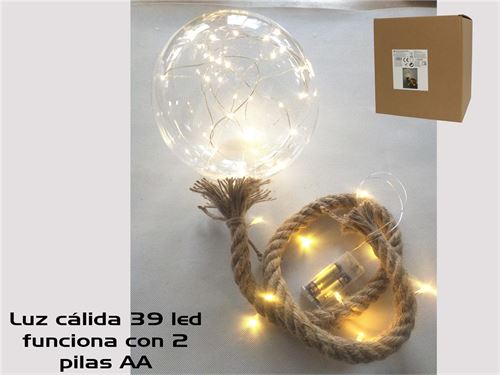 ESFERA 39LED BRANCO CORDA 20CM / 1MT