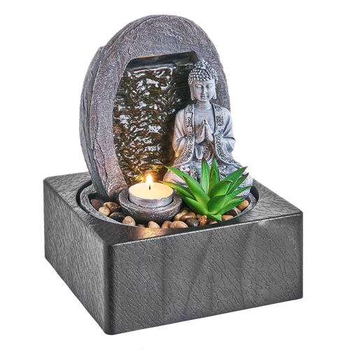 802843 FONTE COM LUZ LED POLIRESINA 18 X 18 X 24 CM