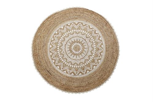 TX-194820 TAPETE RAFIA 120X120X0,75 2000 GSM, MANDALA