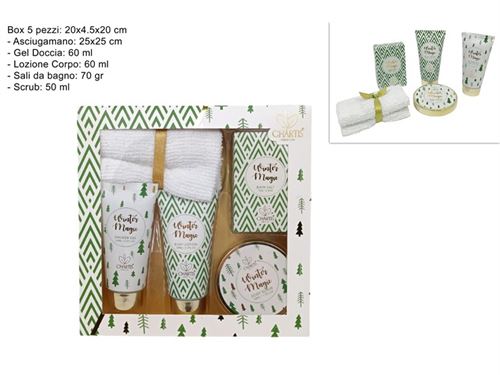 402086 COFRET NATAL GEL BANHO 5PÇS VERDE/OURO