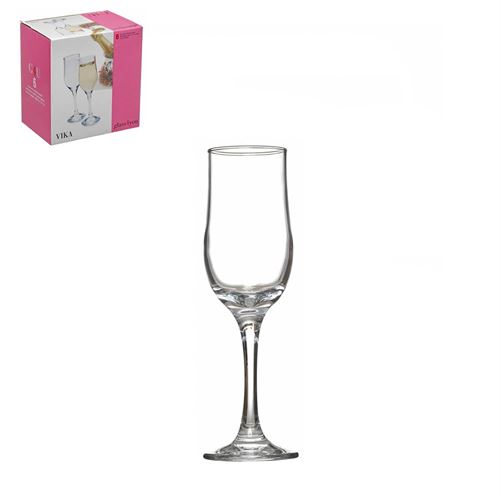 44160 PACK 6 FLUTE VIDRO VIKA 200CC
