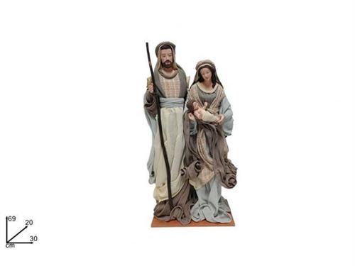 96329 PRESEPIO TECIDO/POLIRESINA E MADEIRA 24X18,5X62CM