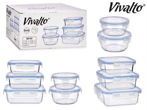87839 CAIXA VIDRO HERMETICA SET5