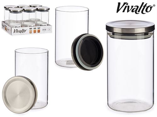 FRASCO VIDRO TAMPA INOX 1L