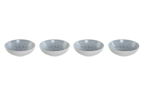 PC-215193 PRATO SET 4 CERÂMICA 20X20X4 MANDALA ESMALTADO