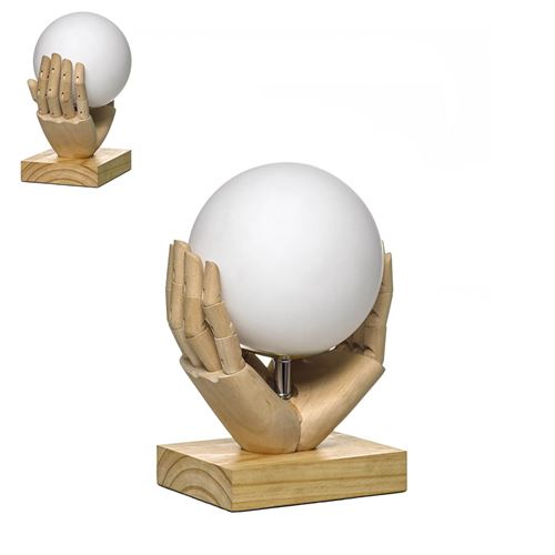 78720 CANDEEIRO DE MESA MADEIRA E VIDRO C 20,00 L 18,00 A 28,50