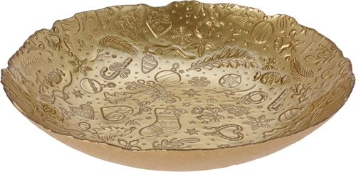 04430050 SALADEIRA VIDRO OURO XMAS 40CM