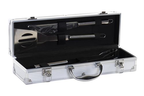 RC-166690 CHURRASQUEIRA  SET5 INOX ALUMINIO 38X12X9 PRETO