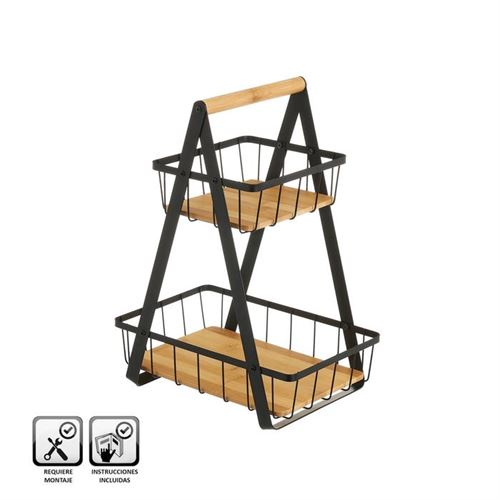 801709 CESTO DUPLO METAL DUPLO BAMBU
