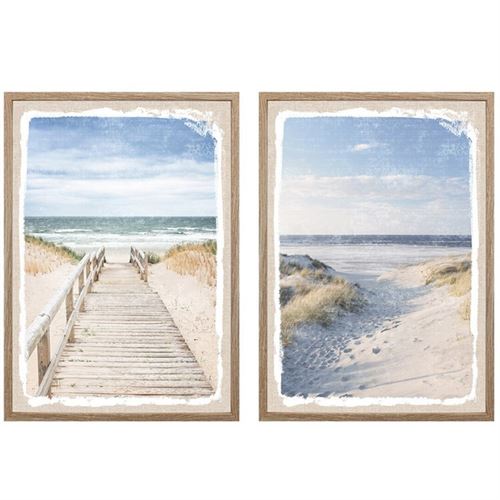 209234 QUADRO BEACH VIEW 50X70X2,5CM 2 ST.