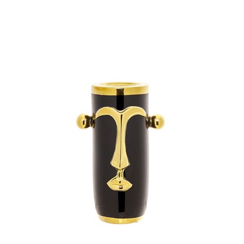 28524 CERÂMICA - CASTIÇAL GOLDEN MASK C 18,00 L 11,50 A 28,00