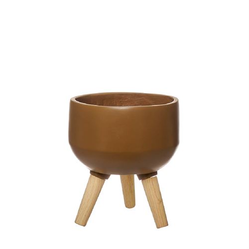 45167 VASO POLIRESINA COM PÉS DE MADEIRA C 27,00 L 27,00 A 15,00
