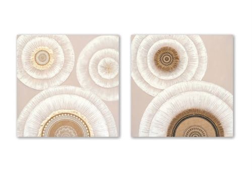 QUADRO TECIDO TELA MDF 80X3X80 C RCULOS 2 MOD.