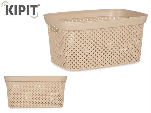 86617 CESTO ORGANIZADOR PL 10L BEGE 35 x 24 x 17 cm.