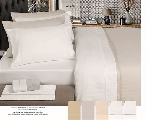 438 JOGO CAMA CETIM 100% ALGODAO 240X290 BRANCO