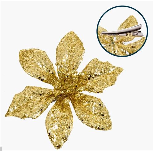 722074 FLOR NATAL C/MOLA OURO 11 CM